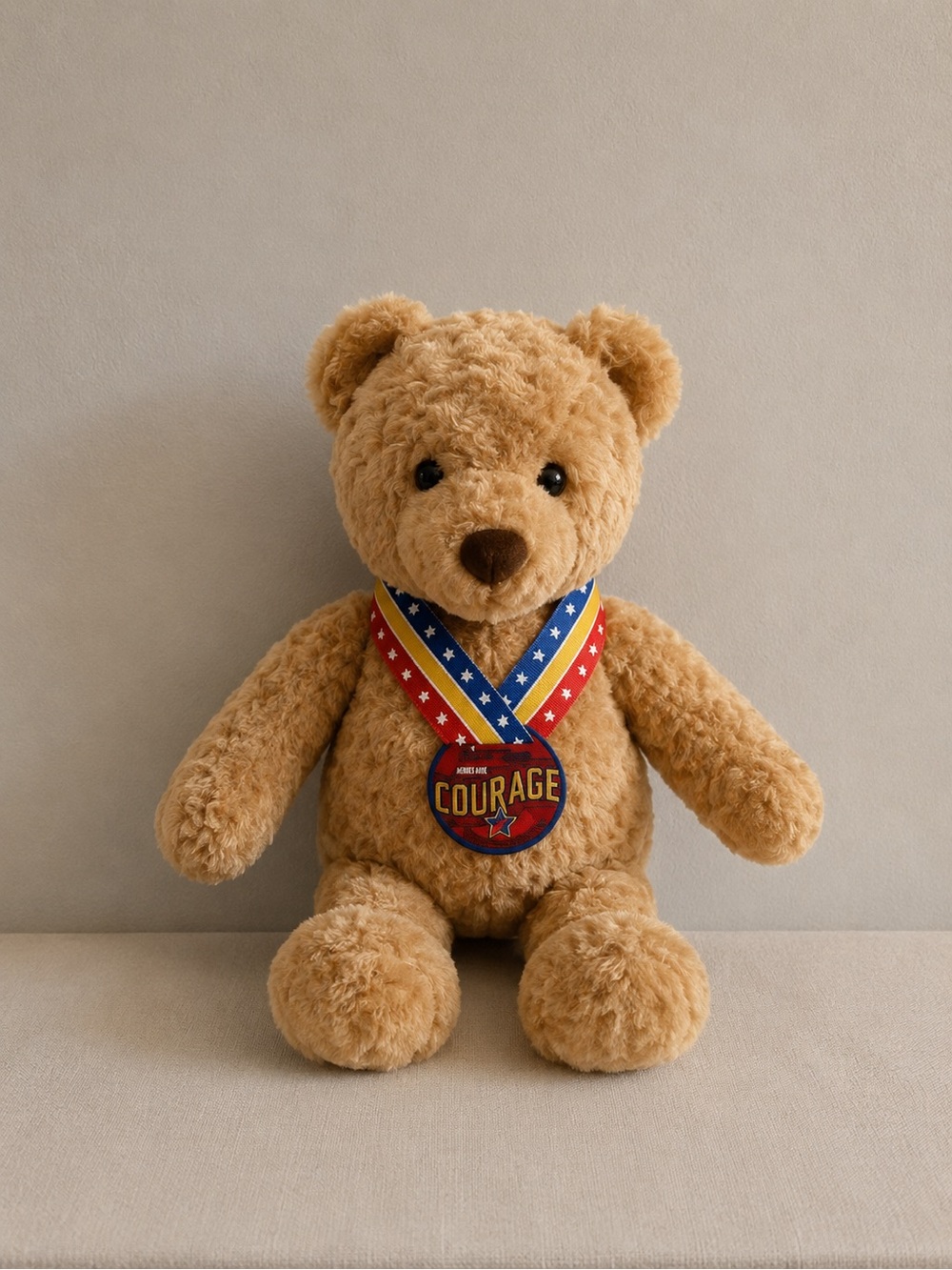 2003 Gund 14" Plush Bear Wish Bear "Courage" Teddy Light Brown